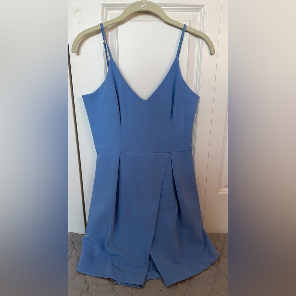 Gianni Bini Sky Blue V-Neck Pleated Dress